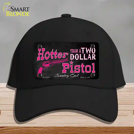 Two Dollar Pistol Novelty License Plate Hat Cotton / Black