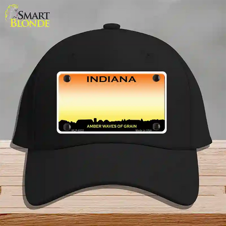 Indiana Amber Blank Novelty License Plate Hat Cotton / Black