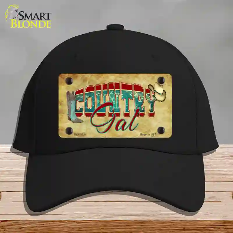 Country Gal Novelty License Plate Hat Cotton / Black