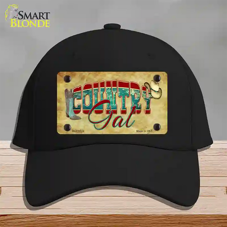 Country Gal Novelty License Plate Hat Cotton / Black