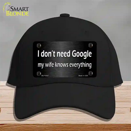 Dont Need Google Novelty License Plate Hat Cotton / Black