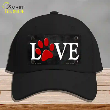 Love Paw Novelty License Plate Hat Cotton / Black