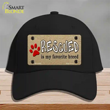 Rescued Is My Favorite Novelty License Plate Hat Cotton / Black