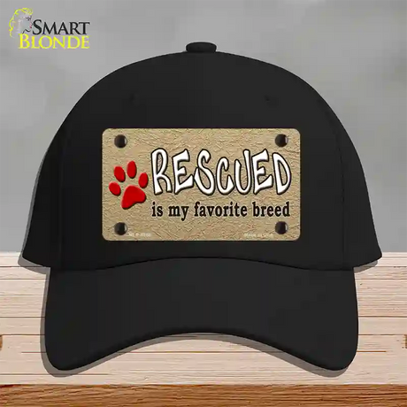 Rescued Is My Favorite Novelty License Plate Hat Cotton / Black