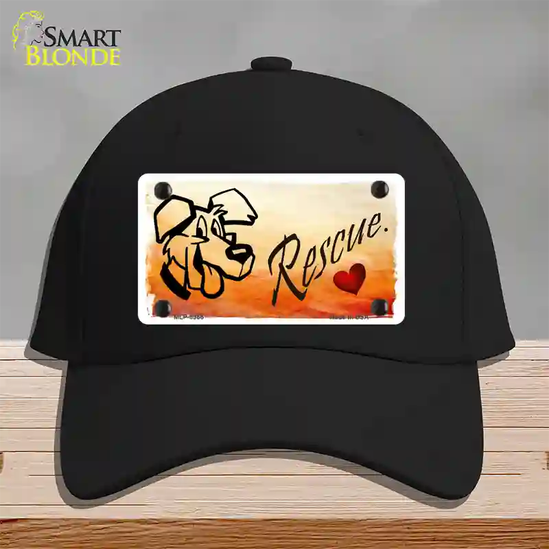 Rescue Dog Novelty License Plate Hat Cotton / Black