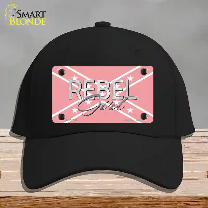 Rebel Girl Pink Novelty License Plate Hat Cotton / Black