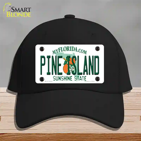 Pine Island Novelty License Plate Hat Cotton / Black