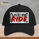 Live To Ride Shiny Novelty License Plate Hat Cotton / Black