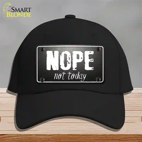 Nope Not Today Novelty License Plate Hat Cotton / Black