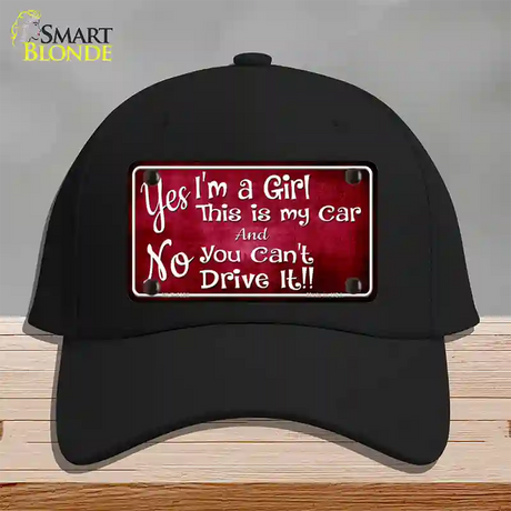 Yes Im A Girl Novelty License Plate Hat Cotton / Black