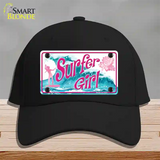 Surfer Girl Novelty License Plate Hat Cotton / Black