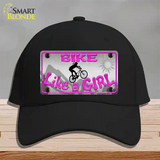 Bike Like A Girl Novelty License Plate Hat Cotton / Black