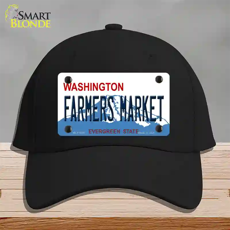 Farmers Market Washington Novelty License Plate Hat Cotton / Black