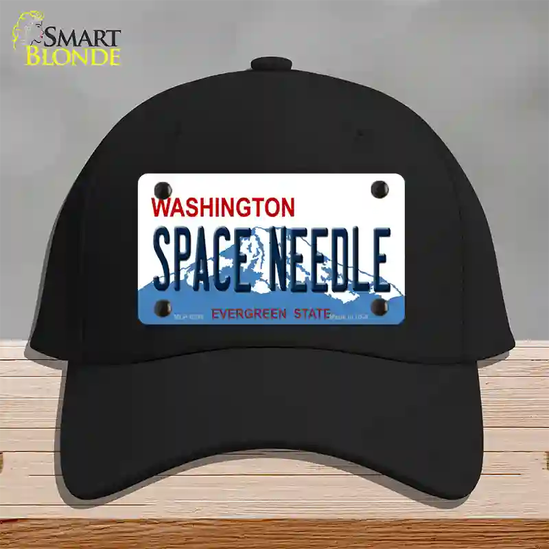 Space Needle Washington Novelty License Plate Hat Cotton / Black