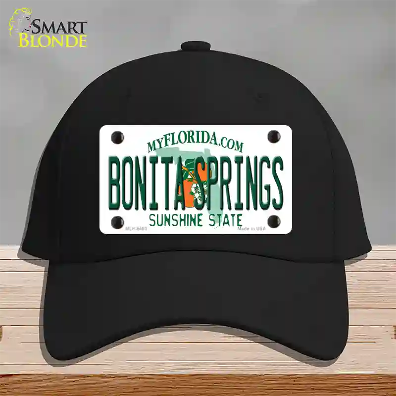 Bonita Springs Florida Novelty License Plate Hat Cotton / Black