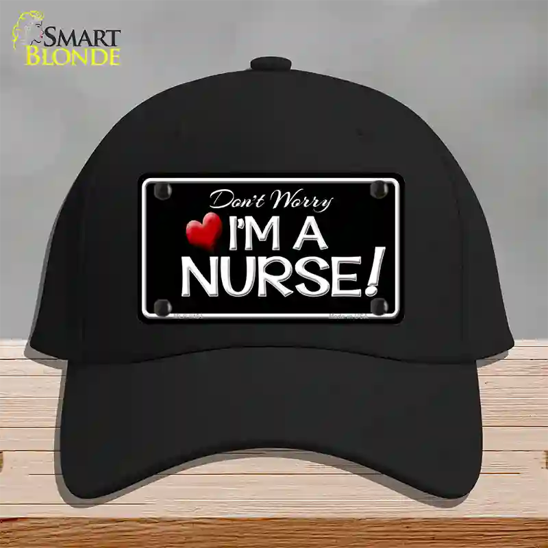 Im A Nurse Novelty License Plate Hat Cotton / Black