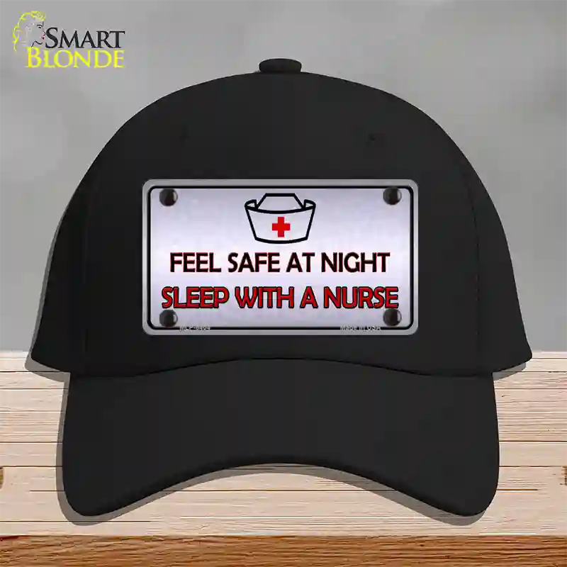 Feel Safe At Night Novelty License Plate Hat Cotton / Black