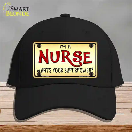 Im A Nurse Tan Novelty License Plate Hat Cotton / Black