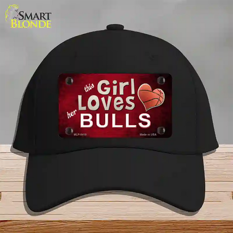 This Girl Loves Her Bulls Novelty License Plate Hat Cotton / Black