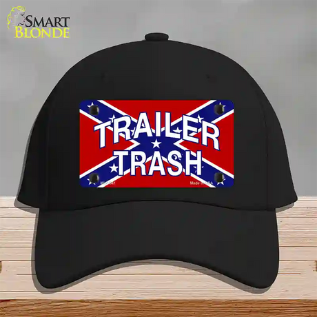 Trailer Trash Confederate Flag Novelty License Plate Hat Cotton / Black