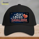 This Girl Loves Her Cavaliers Novelty License Plate Hat Cotton / Black