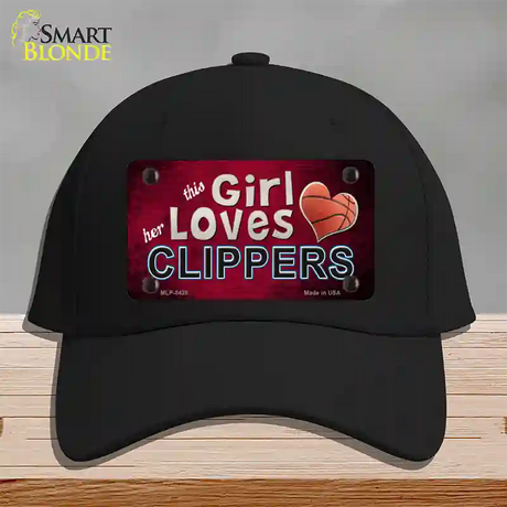 This Girl Loves Her Clippers Novelty License Plate Hat Cotton / Black