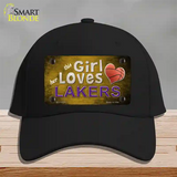 This Girl Loves Her Lakers Novelty License Plate Hat Cotton / Black