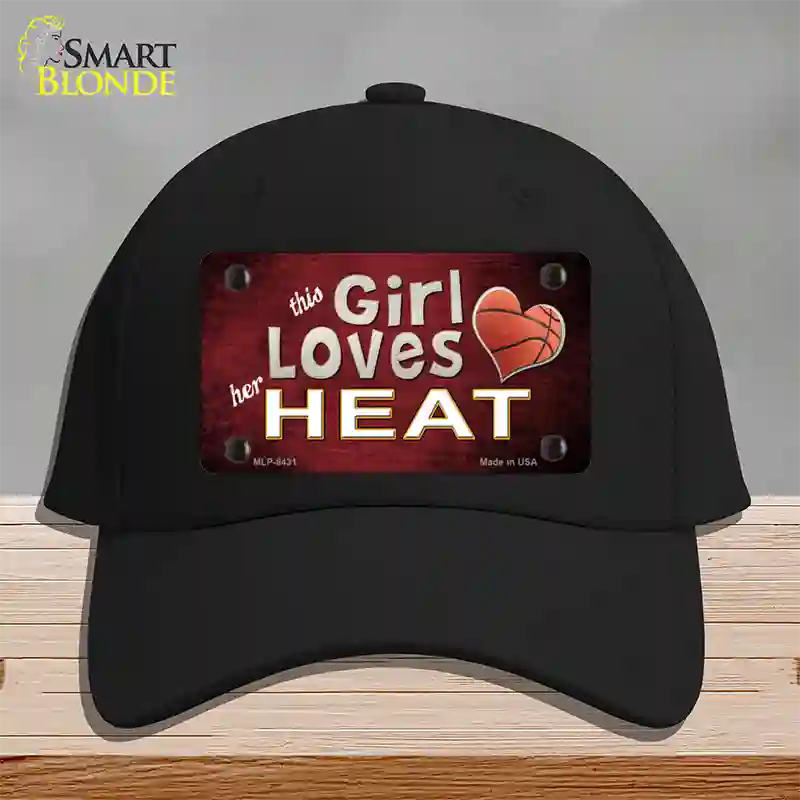 This Girl Loves Her Heat Novelty License Plate Hat Cotton / Black