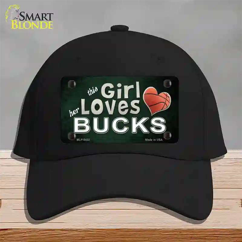 This Girl Loves Her Bucks Novelty License Plate Hat Cotton / Black