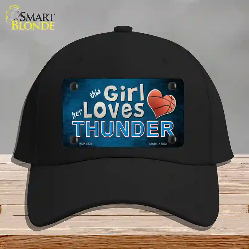 This Girl Loves Her Thunder Novelty License Plate Hat Cotton / Black