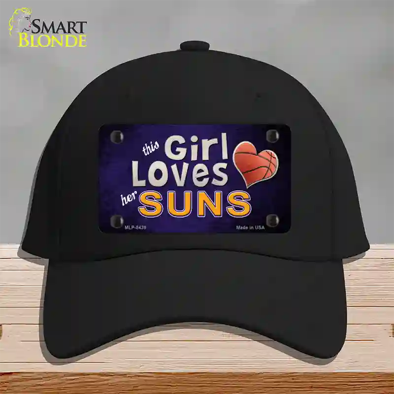 This Girl Loves Her Suns Novelty License Plate Hat Cotton / Black