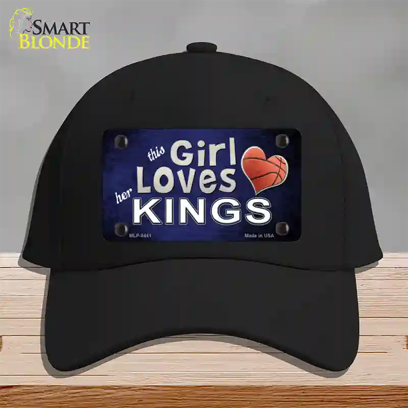 This Girl Loves Her Kings Novelty License Plate Hat Cotton / Black