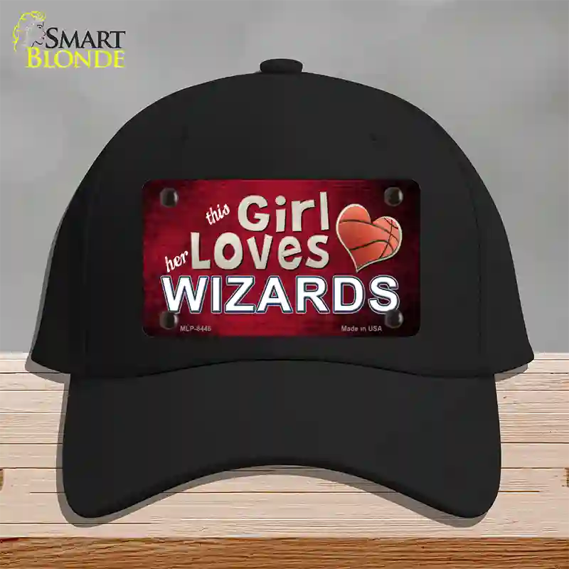 This Girl Loves Her Wizards Novelty License Plate Hat Cotton / Black