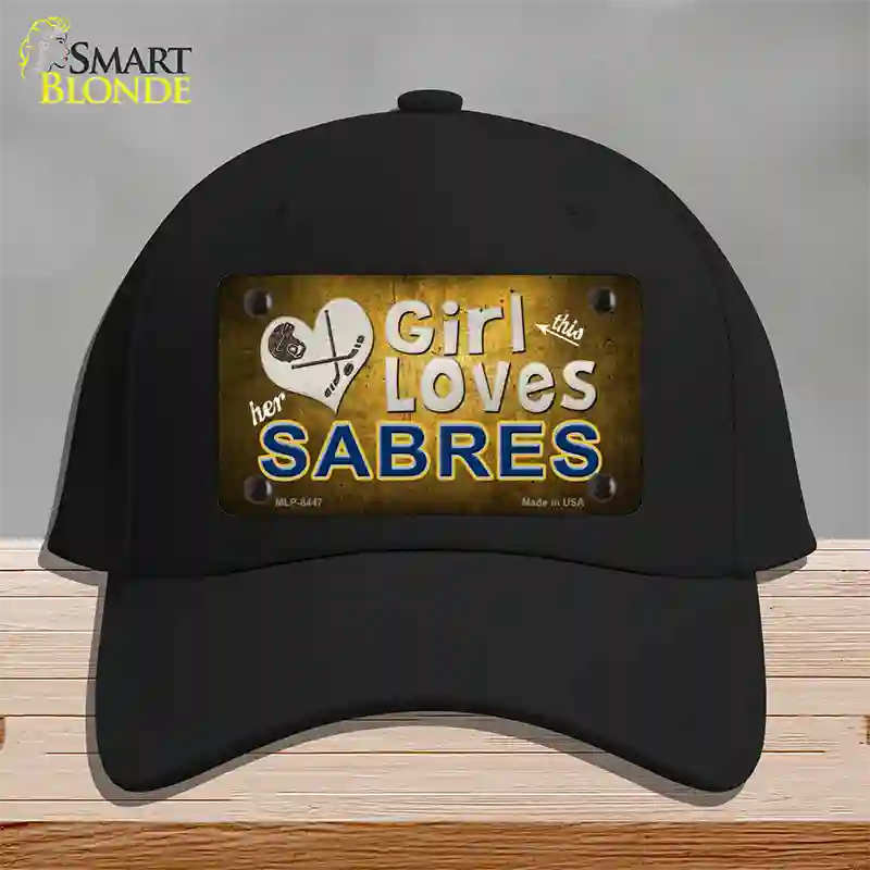 This Girl Loves Her Sabres Novelty License Plate Hat Cotton / Black