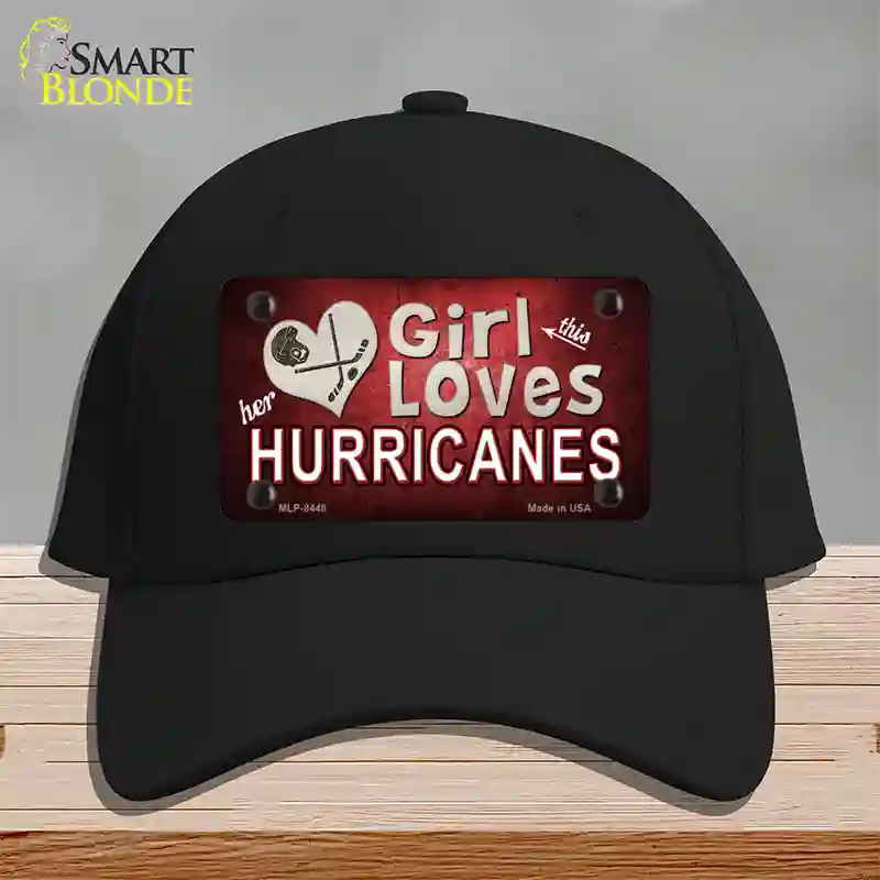 This Girl Loves Her Hurricanes Novelty License Plate Hat Cotton / Black