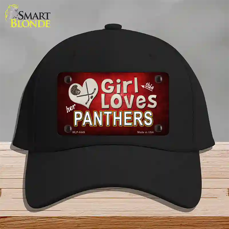 This Girl Loves Her Panthers Hockey Novelty License Plate Hat Cotton / Black