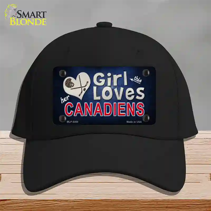 This Girl Loves Her Canadiens Novelty License Plate Hat Cotton / Black