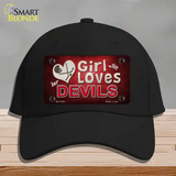 This Girl Loves Her Devils Novelty License Plate Hat Cotton / Black