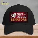 This Girl Loves Her Senators Novelty License Plate Hat Cotton / Black