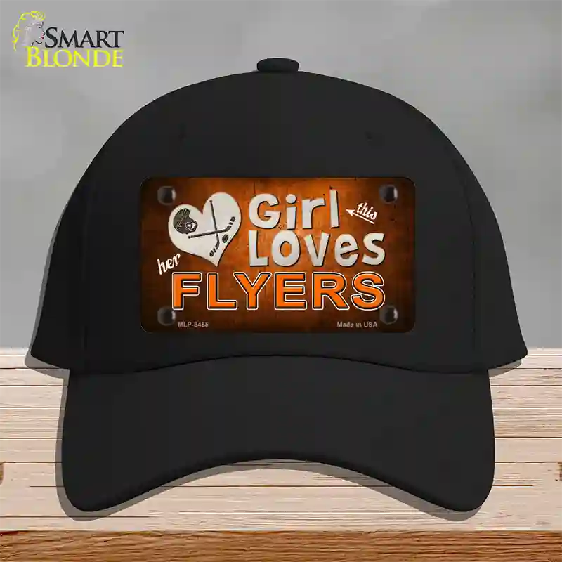 This Girl Loves Her Flyers Novelty License Plate Hat Cotton / Black