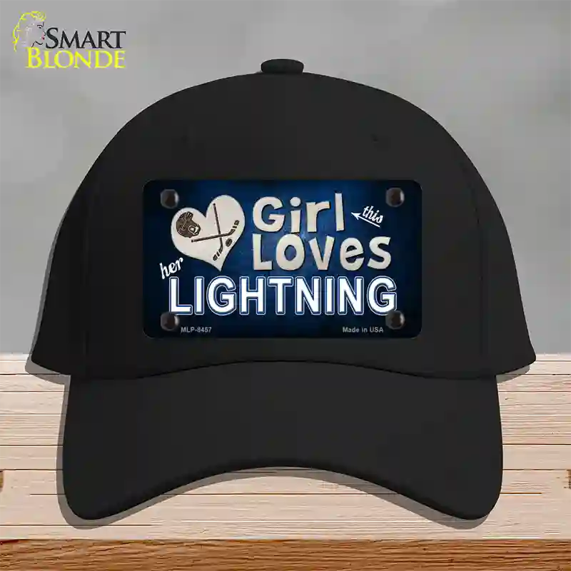 This Girl Loves Her Lightning Novelty License Plate Hat Cotton / Black