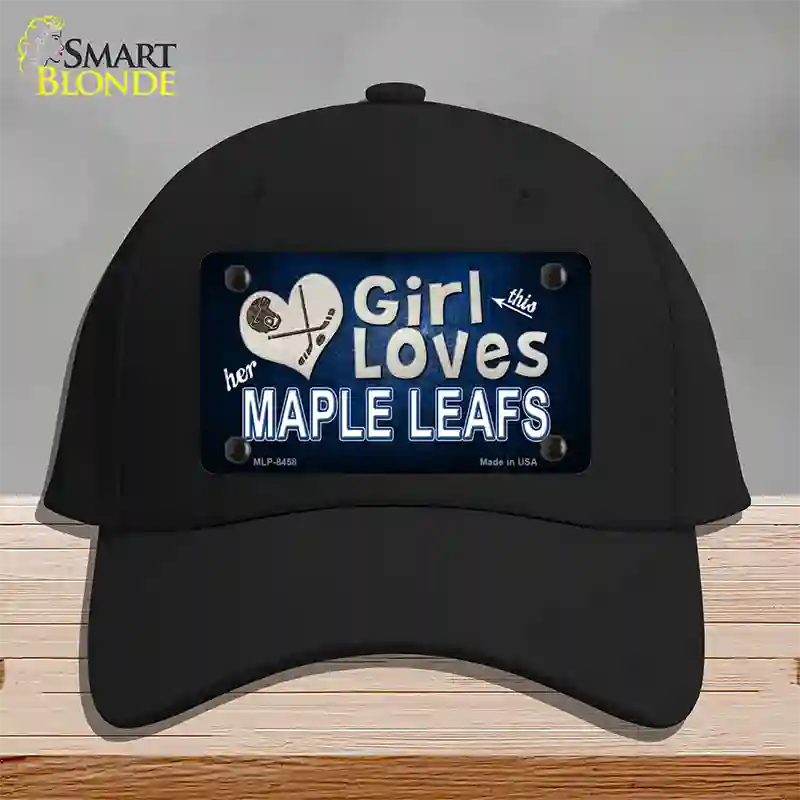 This Girl Loves Her Maple Leafs Novelty License Plate Hat Cotton / Black