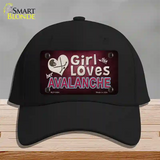 This Girl Loves Her Avalanche Novelty License Plate Hat Cotton / Black