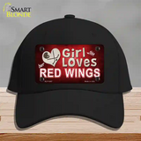 This Girl Loves Her Red Wings Novelty License Plate Hat Cotton / Black