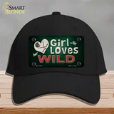 This Girl Loves Her Wild Novelty License Plate Hat Cotton / Black