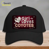 This Girl Loves Her Coyotes Novelty License Plate Hat Cotton / Black