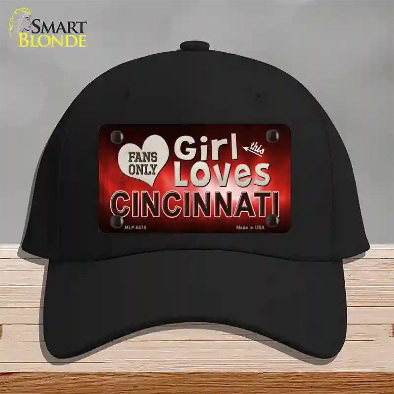 This Girl Loves Cincinnati Novelty License Plate Hat Cotton / Black