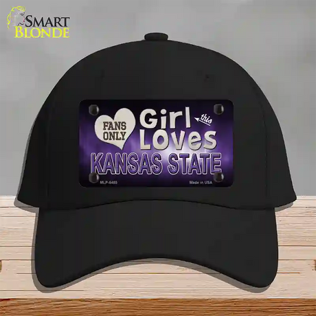 This Girl Loves Kansas State Novelty License Plate Hat Cotton / Black