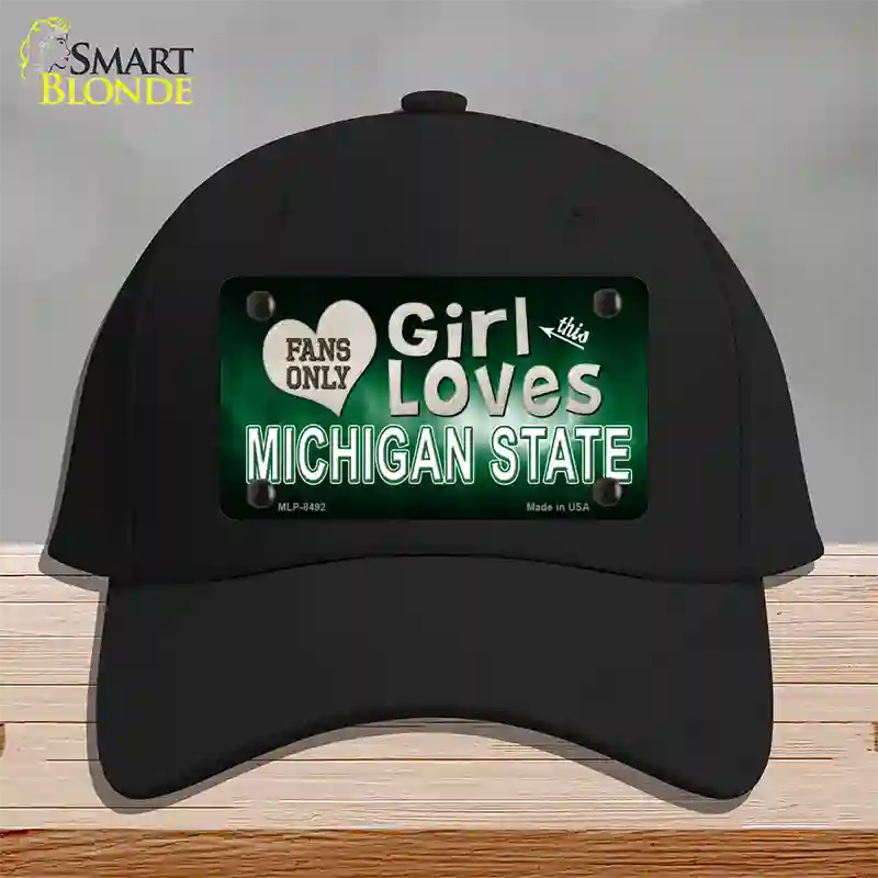 This Girl Loves Michigan State Novelty License Plate Hat Cotton / Black