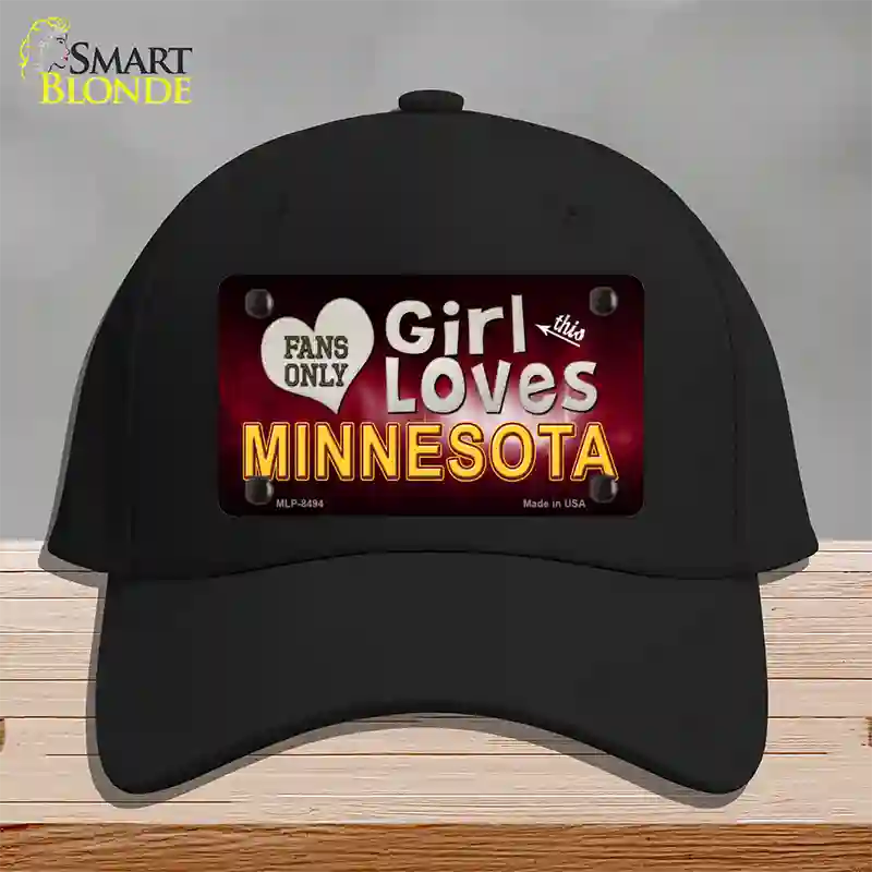 This Girl Loves Minnesota Novelty License Plate Hat Cotton / Black